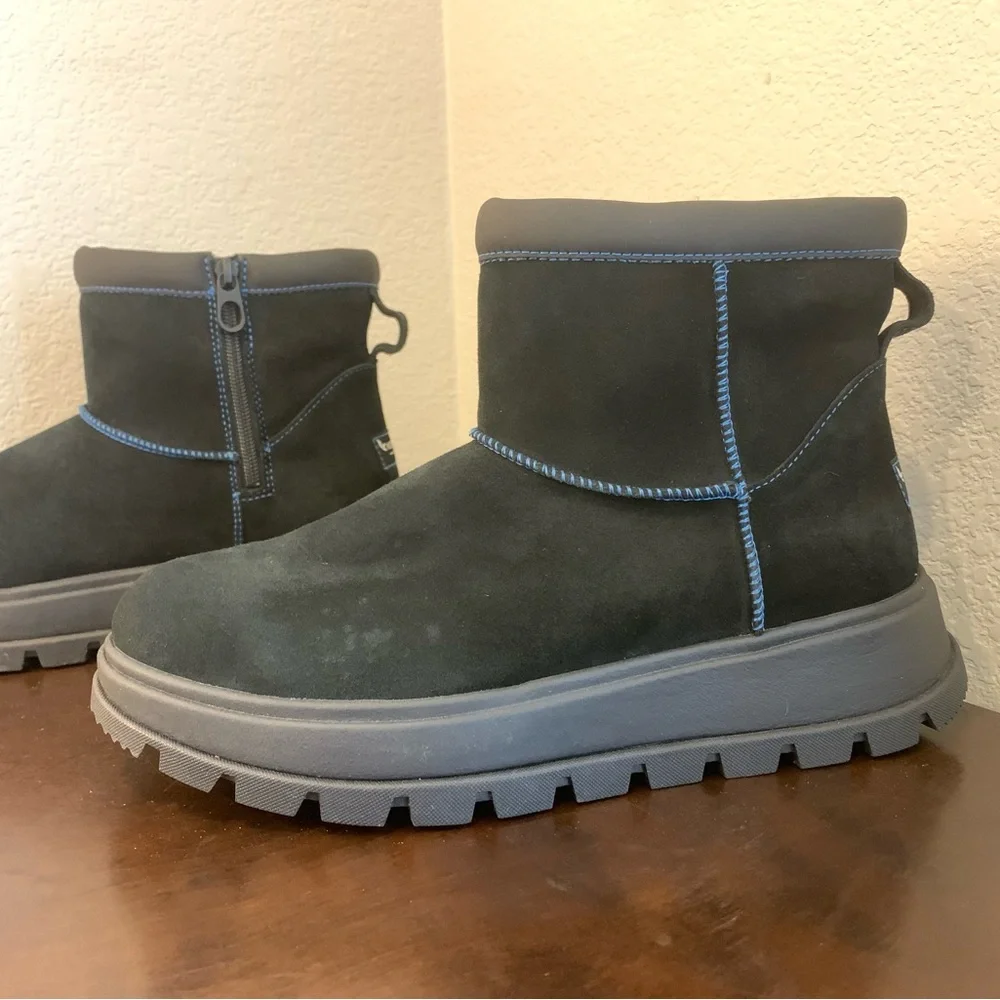 UGG Koolaburra - Wedge Black Blue Suede Ankle Boots Women's Size 10